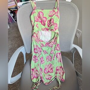 wild fable Green and Pink Floral Cutout Sundress